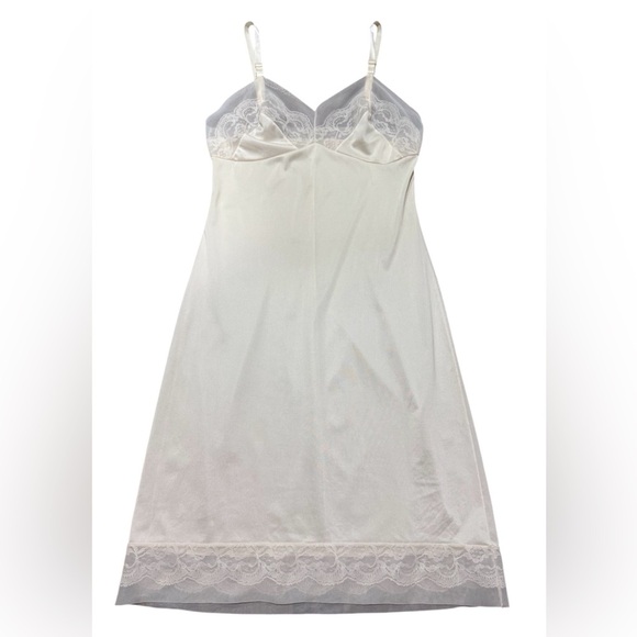 Vintage MOVIE STAR Nylon Ivory FULL DRESS SLIP  Lace Women's Size 32 Medium - Picture 1 of 11